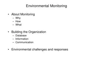 Environmental Monitoring