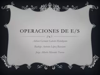 operaciones de e s