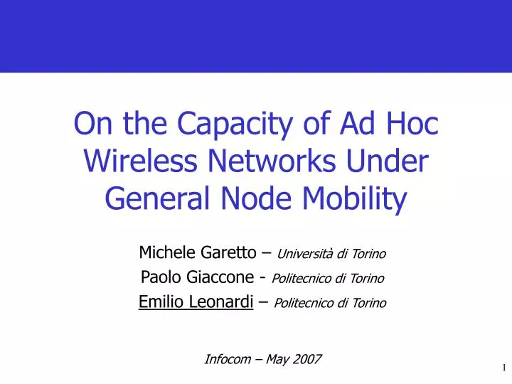 on the capacity of ad hoc wireless networks under general node mobility
