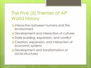 the five 5 themes of ap world history