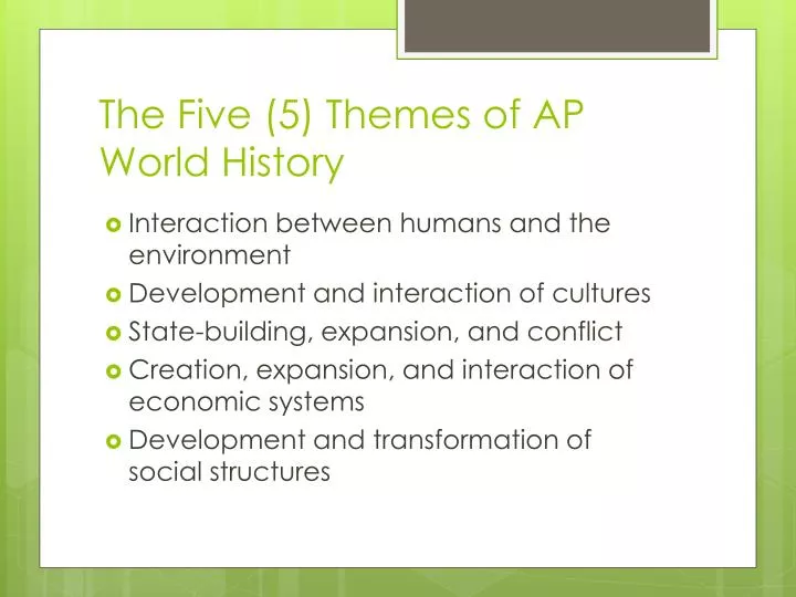 the five 5 themes of ap world history