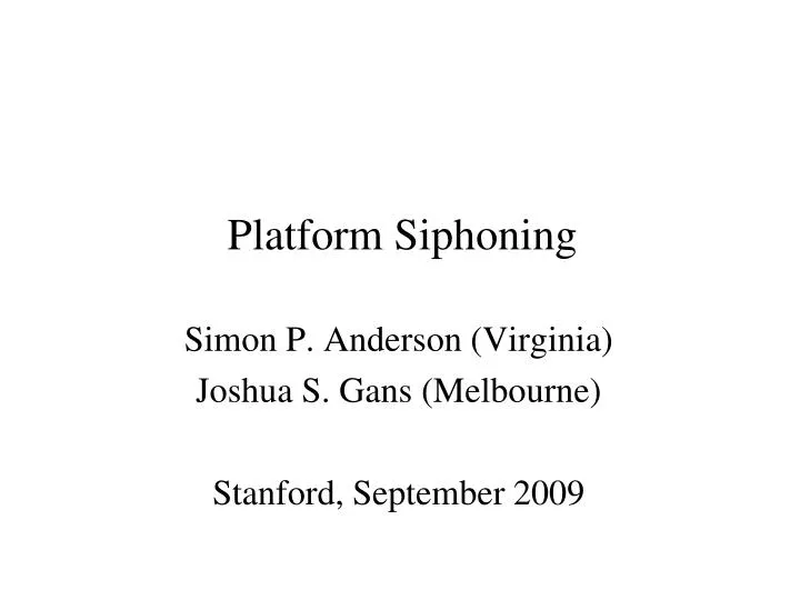 platform siphoning