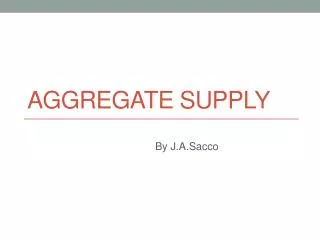 Aggregate Supply