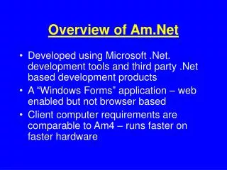 Overview of Am.Net
