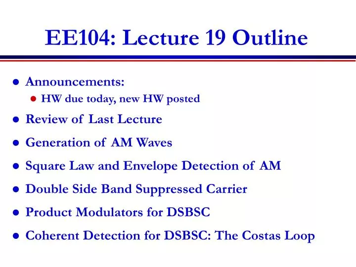 ee104 lecture 19 outline