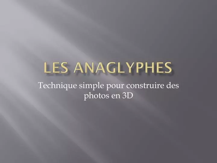 les anaglyphes