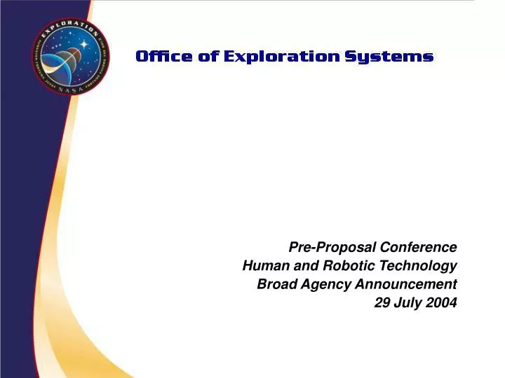 pre proposal conference human and robotic technology broad agency announcement 29 july 2004