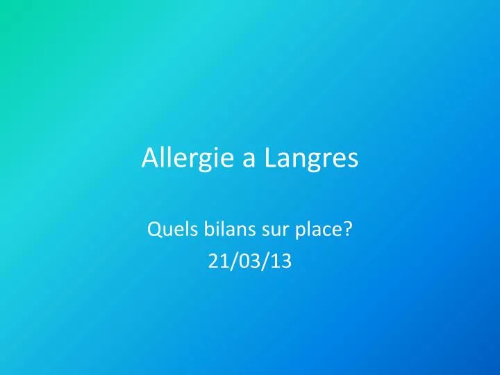 allergie a langres