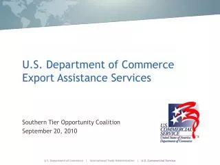 U.S. Department of Commerce Export Assistance Services