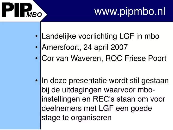 www pipmbo nl