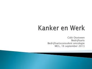 kanker en werk