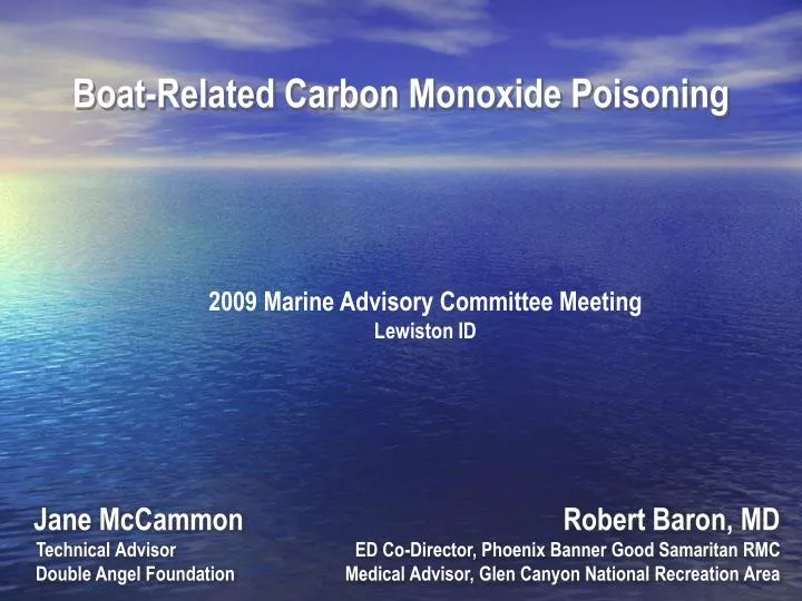 boat related carbon monoxide poisoning