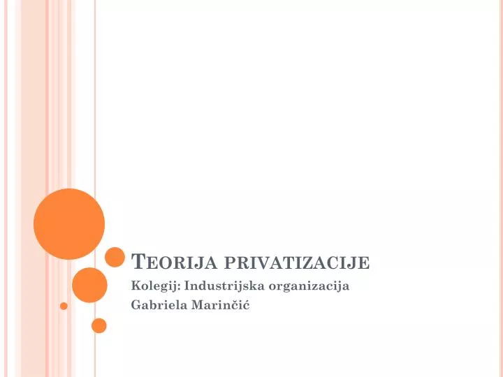 teorija privatizacije
