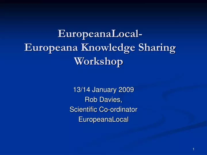 europeanalocal europeana knowledge sharing workshop