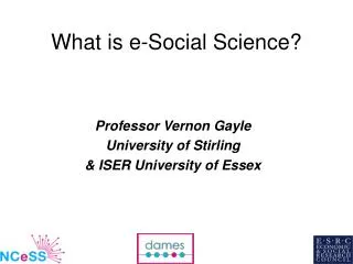 What is e-Social Science?