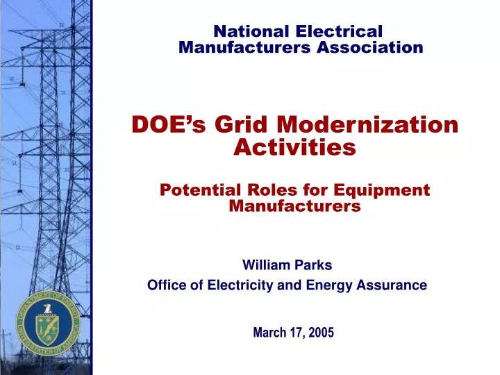 doe s grid modernization activities potential roles for equipment manufacturers