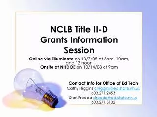 NCLB Title II-D Grants Information Session