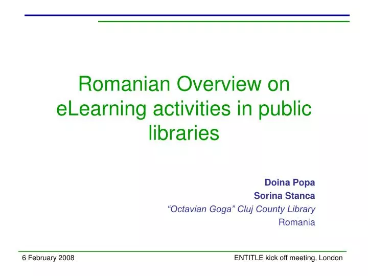 romanian overview on elearning activities in public libraries