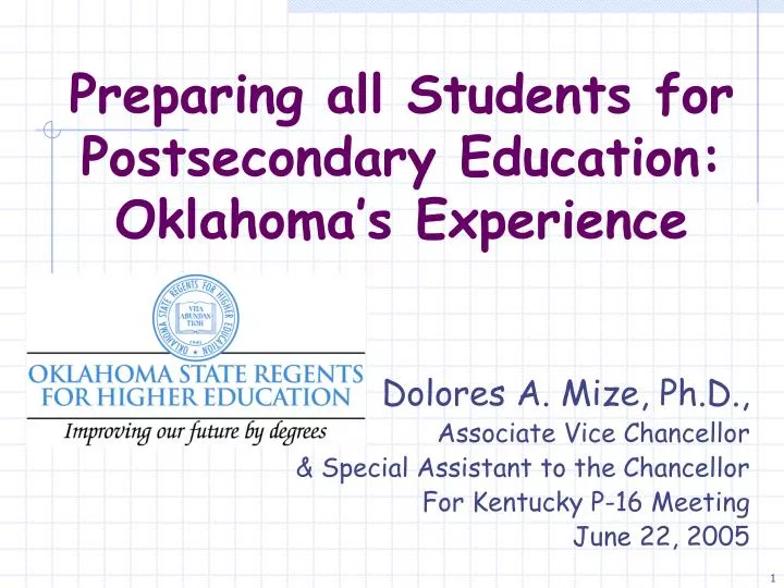 preparing all students for postsecondary education oklahoma s experience