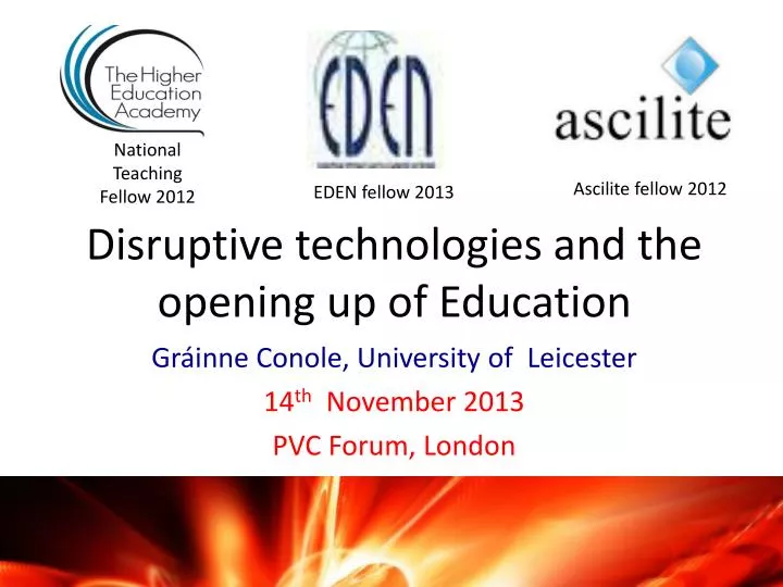 disruptive technologies and the opening up of education