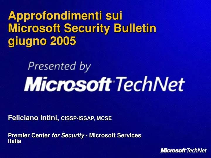 approfondimenti sui microsoft security bulletin giugno 2005