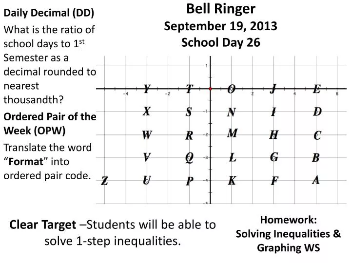 bell ringer september 19 2013 school day 26