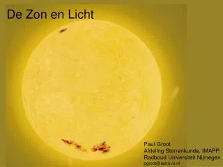 de zon en licht