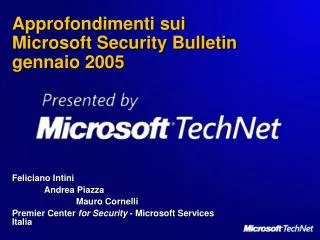 approfondimenti sui microsoft security bulletin gennaio 2005