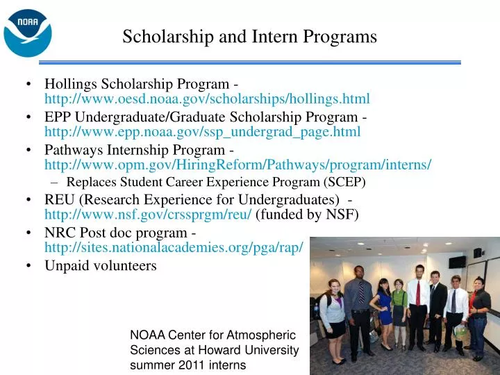 scholarship and intern programs
