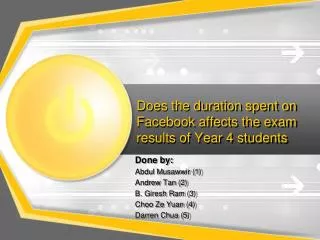 Does the duration spent on Facebook affects the exam results of Year 4 students