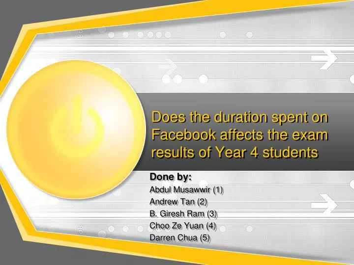 does the duration spent on facebook affects the exam results of year 4 students