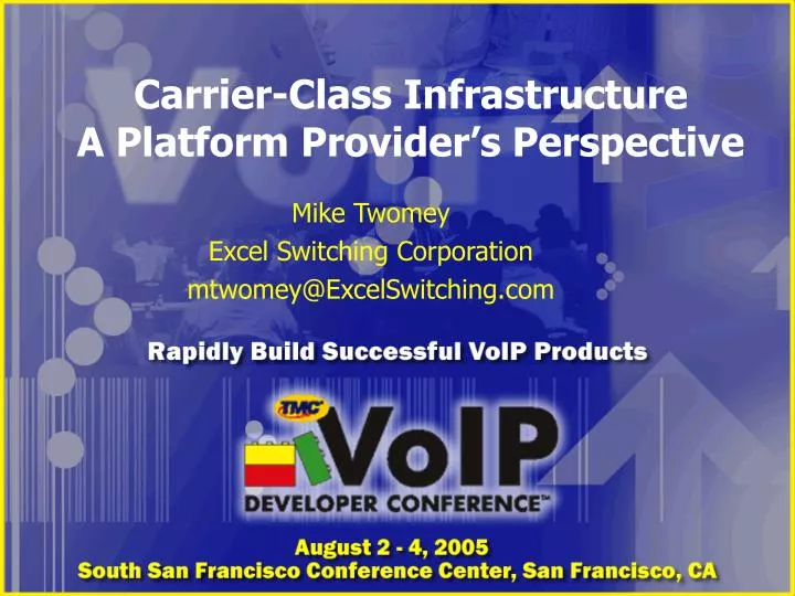 carrier class infrastructure a platform provider s perspective