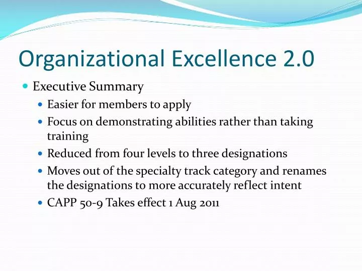 organizational excellence 2 0