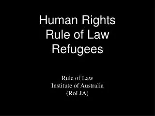 Human Rights Rule of Law Refugees