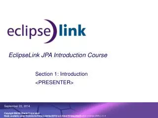 EclipseLink JPA Introduction Course
