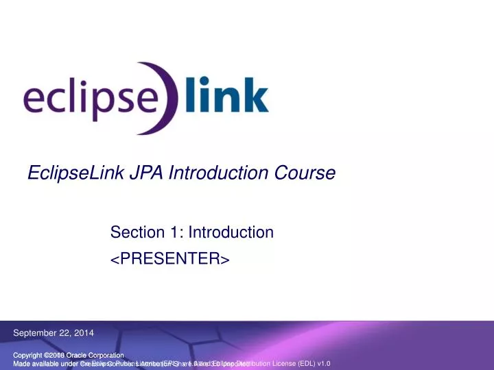 eclipselink jpa introduction course