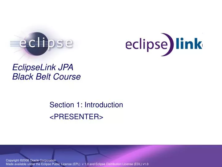 eclipselink jpa black belt course