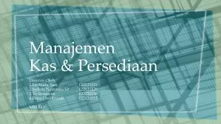 manajemen kas persediaan
