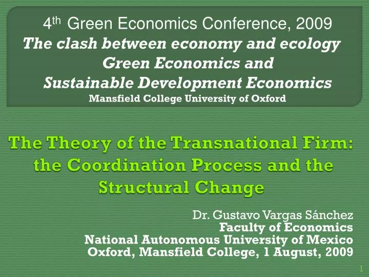 the theory of the transnational firm the coordination process and the structural change