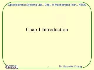 Chap 1 Introduction
