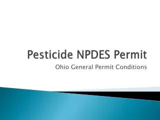 Pesticide NPDES Permit
