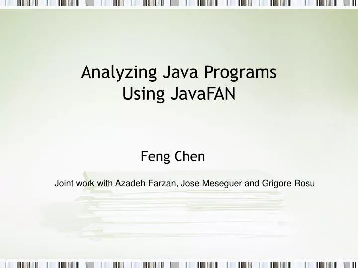 analyzing java programs using javafan