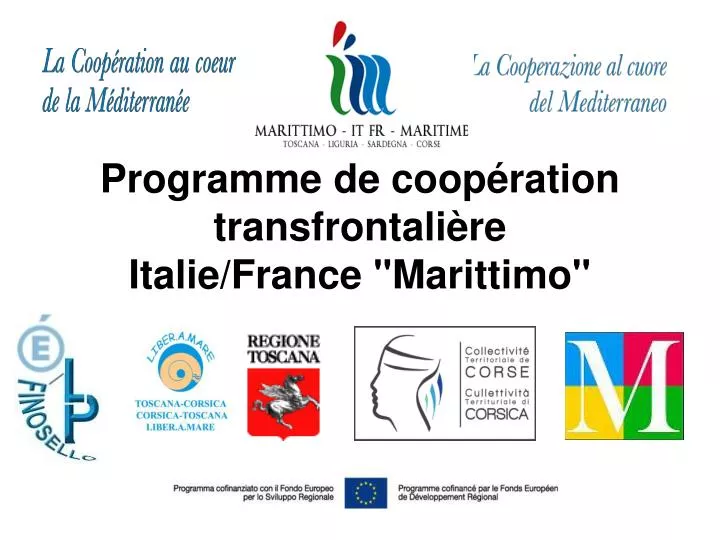 programme de coop ration transfrontali re italie france marittimo