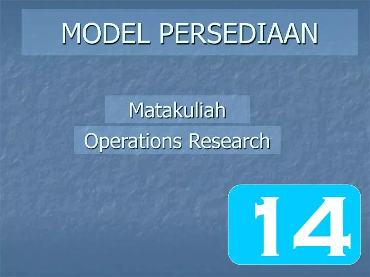 model persediaan