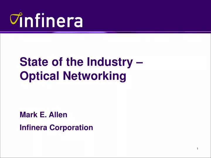 state of the industry optical networking