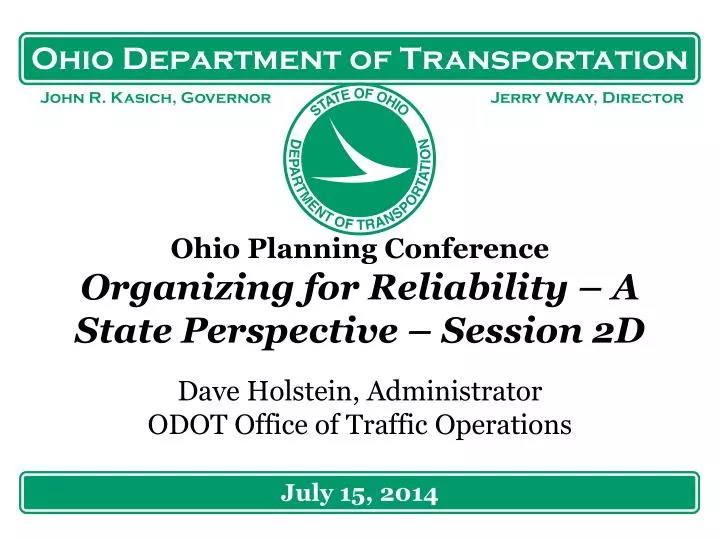 ohio planning conference organizing for reliability a state perspective session 2d