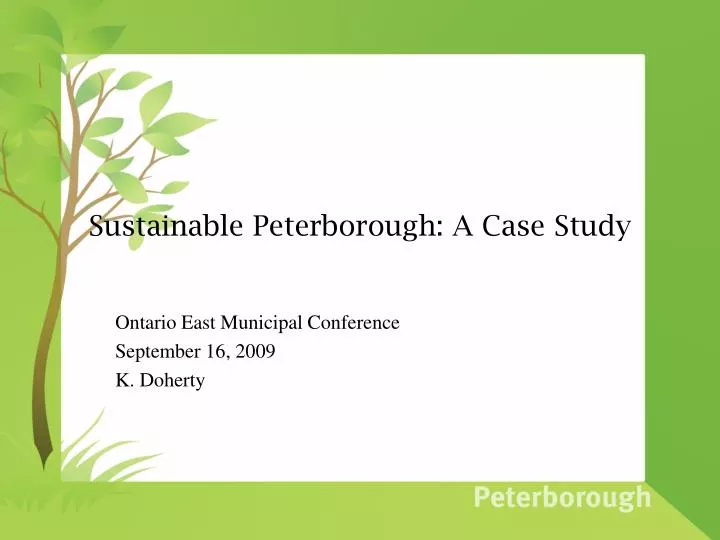 sustainable peterborough a case study
