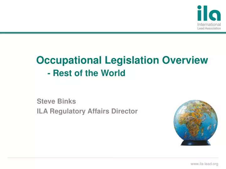 occupational legislation overview rest of the world