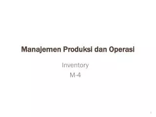 manajemen produksi dan operasi