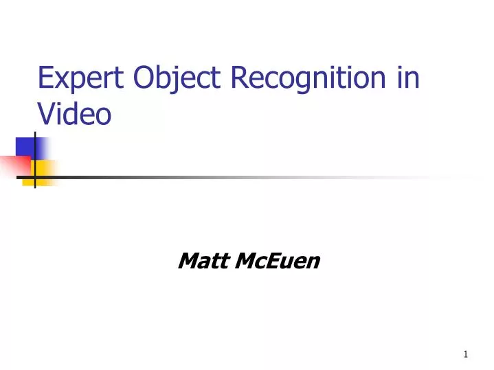 expert object recognition in video